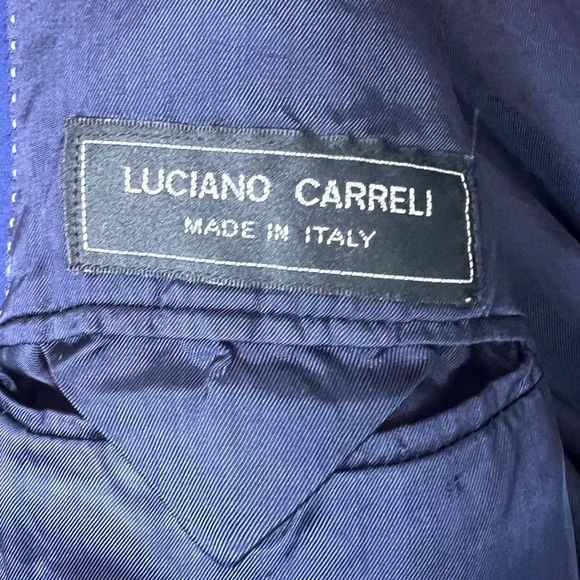 Luciano Carreli Angelico Italian Wool Blazer Sport Coat Royal Blue Mens 3 Button - Picture 9 of 16